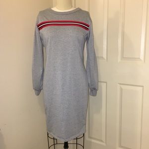 Grey jersey athletic style dress